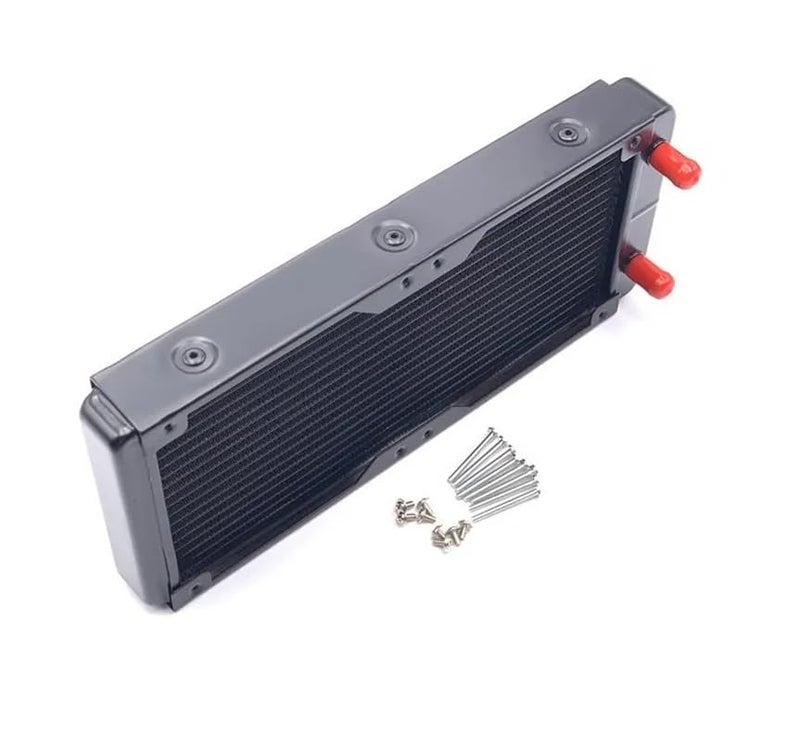 CentIoT - 240mm Radiator Water Cooler Tubes Heat Exchanger Aluminum Water Cooling CPU Heat Sink - For Gaming Computer and Peltier (240mm, Barbed Nozzle) - Image 1