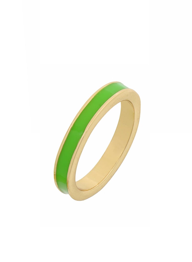 Tribal Enamel Ring Acid Green