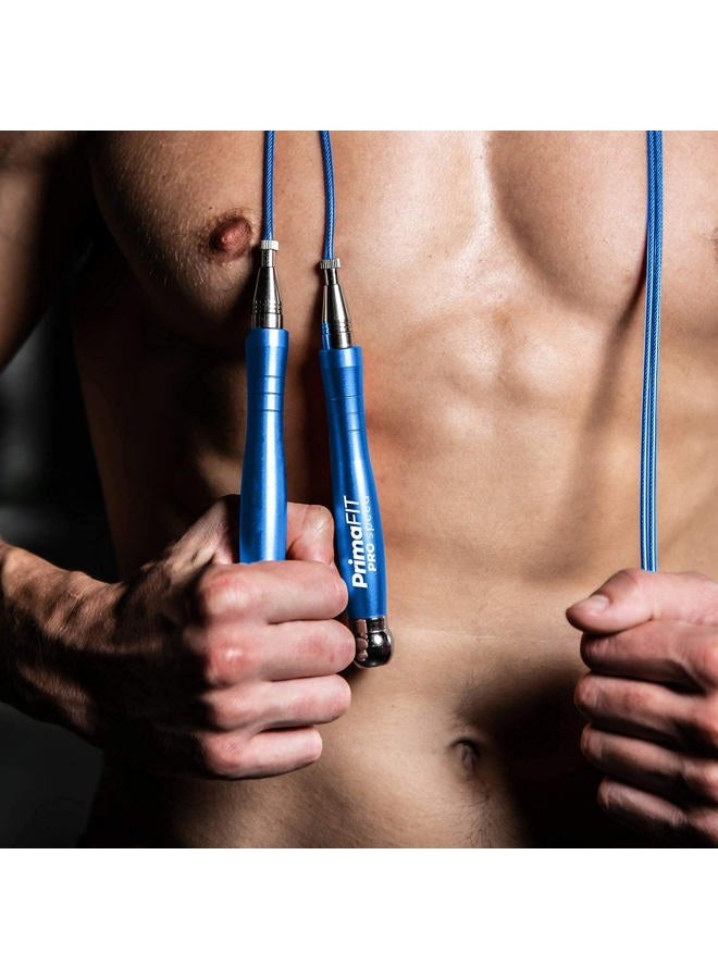 PrimaFIT Pro Speed Skipping Rope Adult Fitness for Men Women Weighted Jump Rope 3m Adjustable Self-Locking Aluminium Boxing Gym MMA Crossfit Workout Fat Loss Spare Cable, Weights, Protectors Carry Bag - Image 3