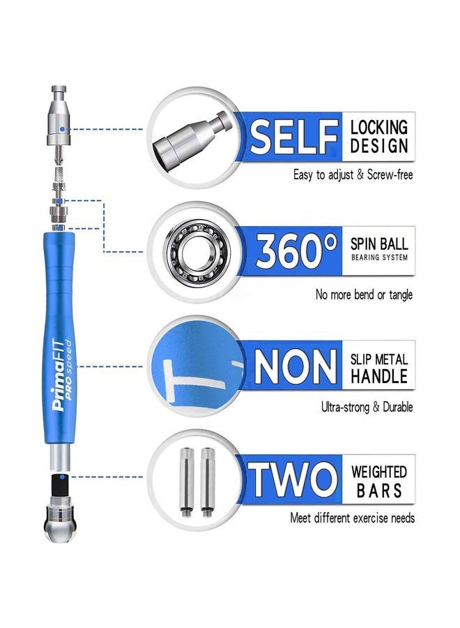PrimaFIT Pro Speed Skipping Rope Adult Fitness for Men Women Weighted Jump Rope 3m Adjustable Self-Locking Aluminium Boxing Gym MMA Crossfit Workout Fat Loss Spare Cable, Weights, Protectors Carry Bag - Image 5