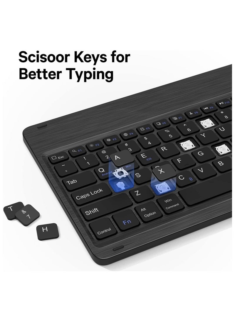 راكسوم جراب مع لوحة مفاتيح لأجهزة جالاكسي تاب S8+، S7 FE، S7+، قابل للفصل لاسلكيًا، قابل لإعادة الشحن من النوع C، جراب من جلد البولي يوريثان مع لوحة مفاتيح لأجهزة تاب S7 بلس 12.4 بوصة 2020، تاب S7 FE 2021، تاب S8 بلس 2022 - Image 2