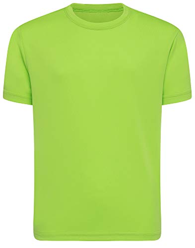 Opna Youth Boys Dri Fit Athletic T Shirts for Boys & Girls Sports Undershirt – Youth & Teen Sizes Lime-L - Image 1