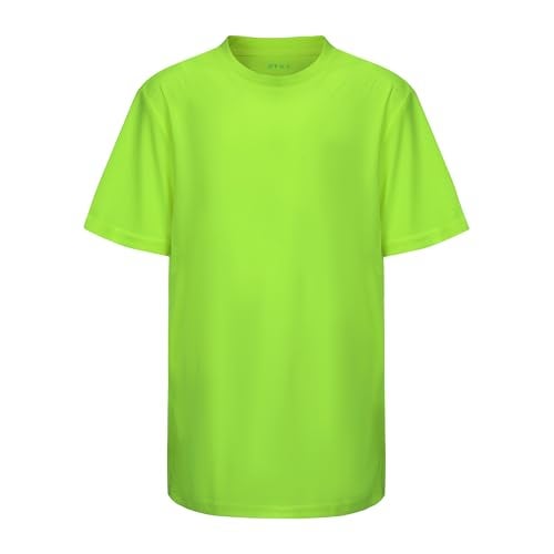 Opna Youth Boys Dri Fit Athletic T Shirts for Boys & Girls Sports Undershirt – Youth & Teen Sizes Lime-L - Image 2