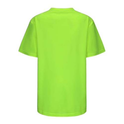 Opna Youth Boys Dri Fit Athletic T Shirts for Boys & Girls Sports Undershirt – Youth & Teen Sizes Lime-L - Image 3