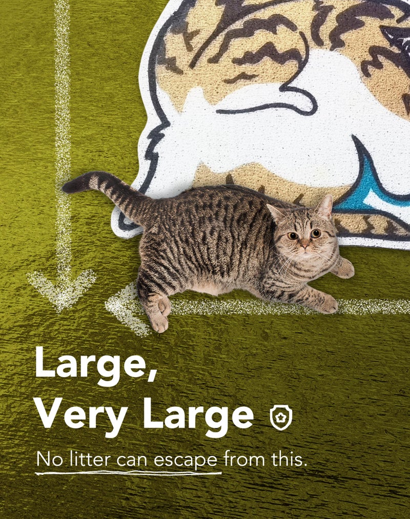 LukamooÂ® Cute Cat Litter Mat (30â€™â€™x20â€™â€™), Large/L, for Kitty Litter & Cute Cat Litter Box, Litter Trapping Mat (mackerel tabby) - Image 3