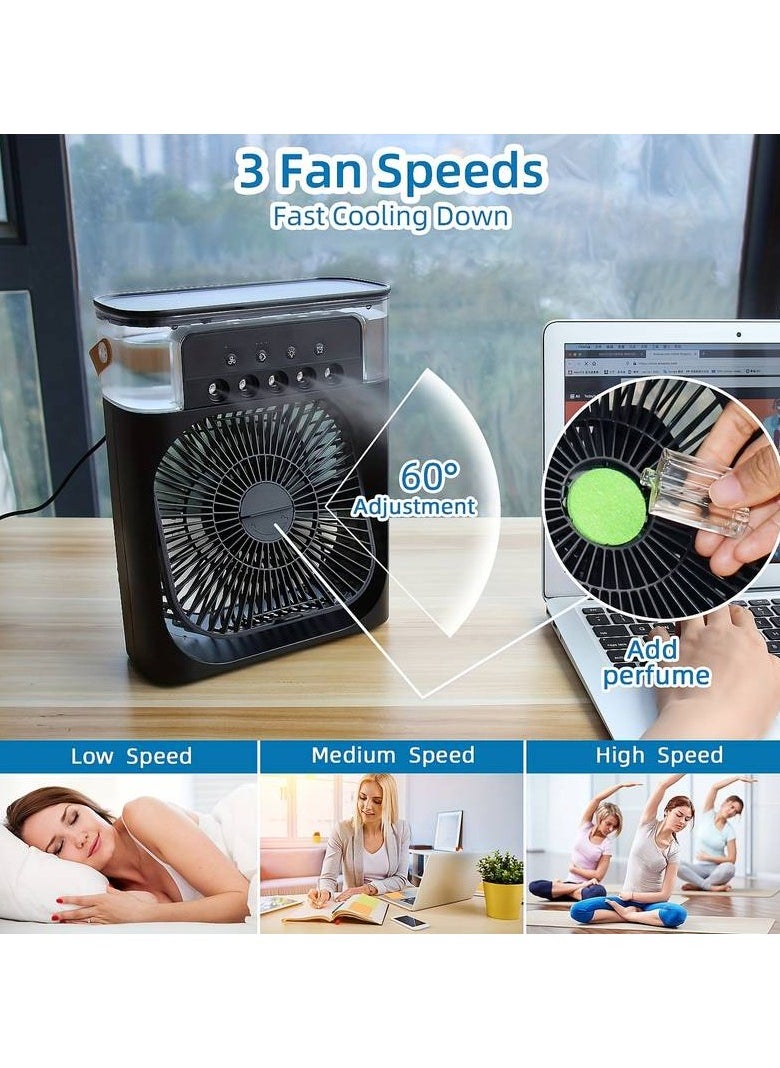 Portable Fan With Spray Cooling, Suitable For Home, Dormitory, Office, Desktop, Humidification And USB Charging Multi-Functional Silent Fan - 1pc