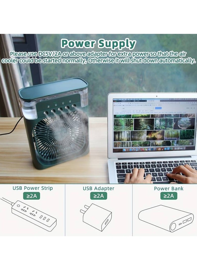 Portable Fan With Spray Cooling, Suitable For Home, Dormitory, Office, Desktop, Humidification And USB Charging Multi-Functional Silent Fan - 1pc