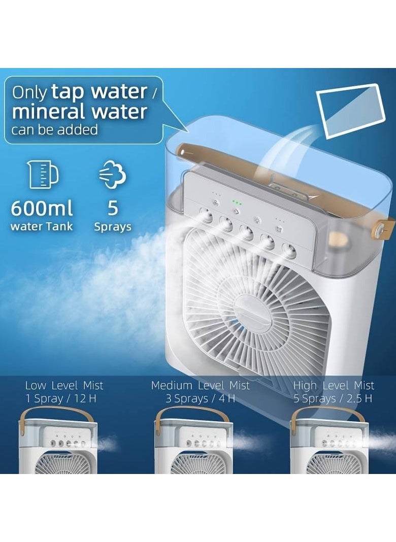 Portable Fan With Spray Cooling, Suitable For Home, Dormitory, Office, Desktop, Humidification And USB Charging Multi-Functional Silent Fan - 1pc