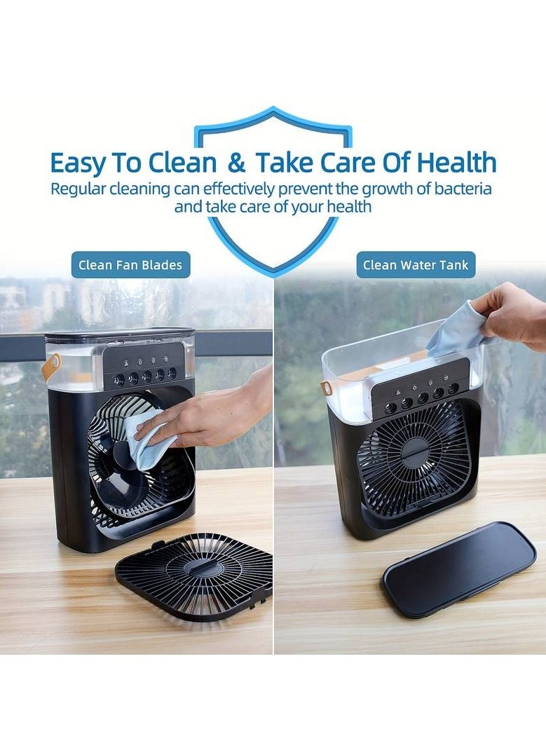 Portable Fan With Spray Cooling, Suitable For Home, Dormitory, Office, Desktop, Humidification And USB Charging Multi-Functional Silent Fan - 1pc