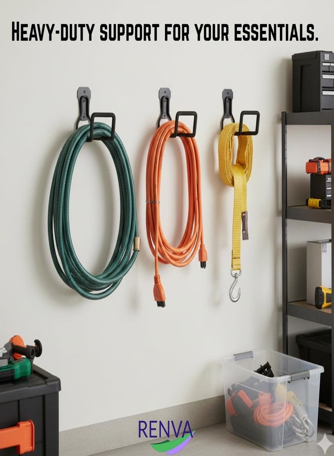 RENVA Water Hose Holder, Heavy Duty Garden Hose Reel Water Hose Holder Universal Hose Hanger Wall Mount Metal Hose Hanger for Garden Hose, Hose Reel, Water Hose Ladder Bicycle (1, Large) - Image 5