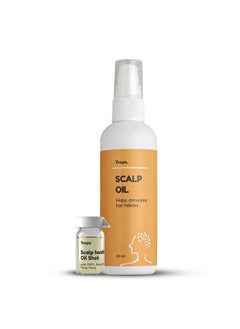 Traya Traya Scalp Oil with Scalp Health Shots for Healthy Scalp | Contains Coconut Oil, Bhringraj Oil For Hair Growth, Bergamot Essential Oils, ORPL, and Ylang Ylang (87ml)  - Image 1