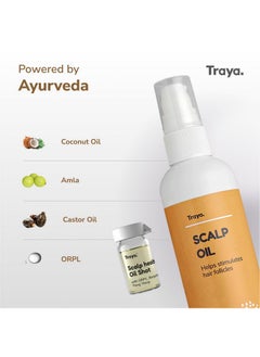 Traya Traya Scalp Oil with Scalp Health Shots for Healthy Scalp | Contains Coconut Oil, Bhringraj Oil For Hair Growth, Bergamot Essential Oils, ORPL, and Ylang Ylang (87ml)  - Image 3