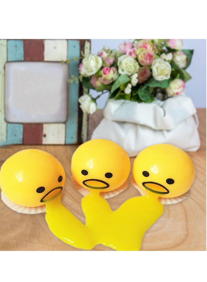 SYOSI Slime Stress Egg Ball, 12 Pack Vomiting Egg Yolk Stress Ball, Prank Egg Toy, Round Vomiting & Sucking Lazy Egg Yolk Novelty Funny Gifts, Release Stress Tricky Game Toys for Kids Adults - Image 2