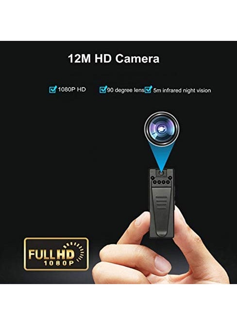 TECHNOVIEW TECHNOVIEW Full HD Portable Camera 1080P Indoor Outdoor Camera Portable Device with Night Vision VideoAudio Recording WearableSecurity Camera for Home Office Meetings Non WiFi  - Image 5