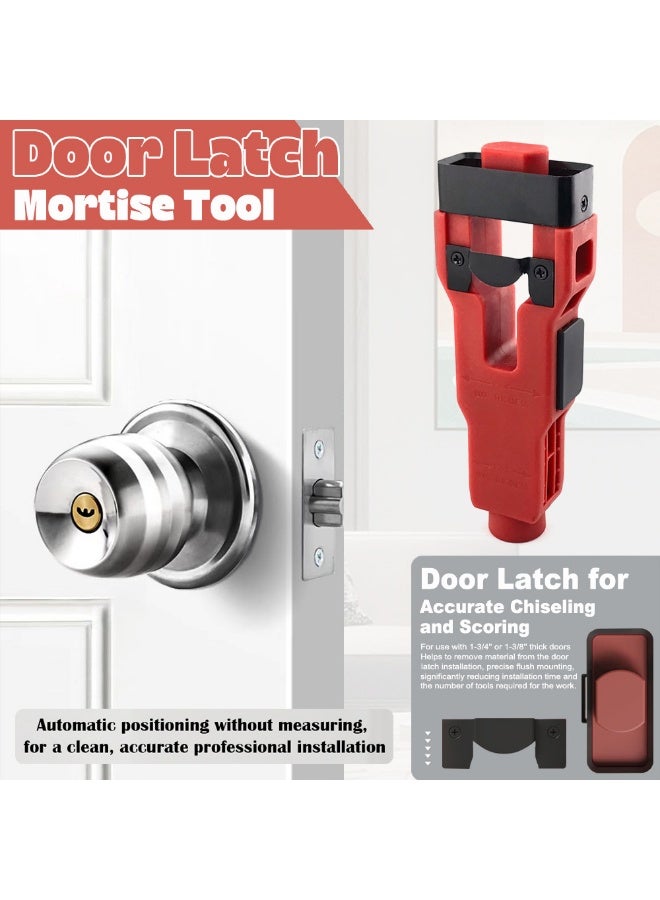 اداة نقر مزلاج الباب، مجموعة تركيب مزلاج الباب بدقة وتحريكه تناسب الباب الخشبي بسمك 1-3/8 انش او 1-3/4 انش، اداة مزلاج الباب لتركيب احترافي نظيف ودقيق - Image 4