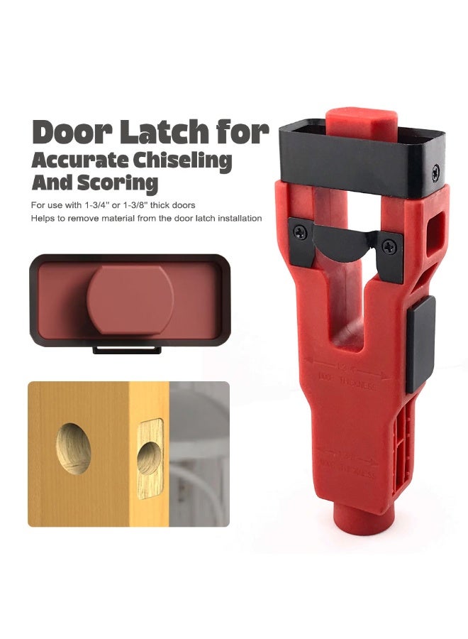 اداة نقر مزلاج الباب، مجموعة تركيب مزلاج الباب بدقة وتحريكه تناسب الباب الخشبي بسمك 1-3/8 انش او 1-3/4 انش، اداة مزلاج الباب لتركيب احترافي نظيف ودقيق - Image 2