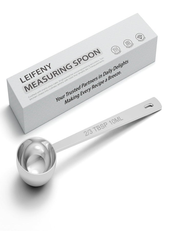 LEIFENY 1PCS 2/3TBSP(2TSP, 10ML) 18/8 Stainless Steel Measuring Spoon, Metal Measure Scoop for Dry and Liquid Spices, Must-have for Kitchen - Image 1