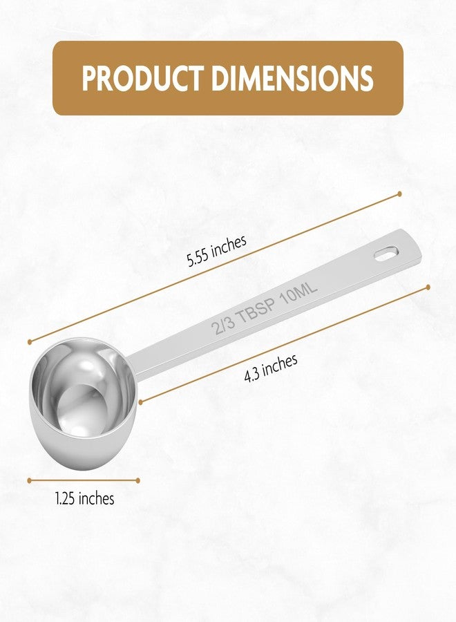 LEIFENY 1PCS 2/3TBSP(2TSP, 10ML) 18/8 Stainless Steel Measuring Spoon, Metal Measure Scoop for Dry and Liquid Spices, Must-have for Kitchen - Image 2