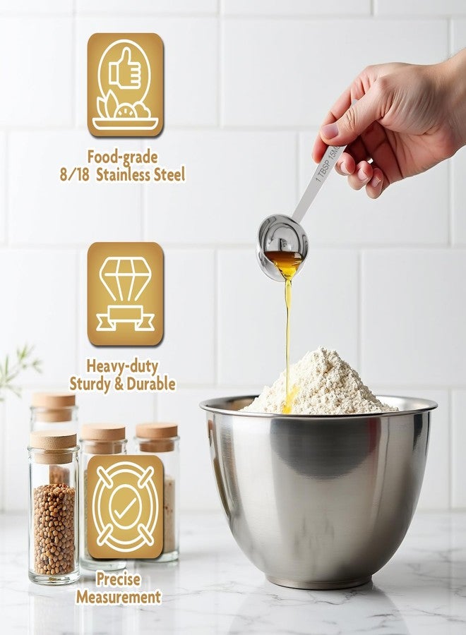 LEIFENY 1PCS 2/3TBSP(2TSP, 10ML) 18/8 Stainless Steel Measuring Spoon, Metal Measure Scoop for Dry and Liquid Spices, Must-have for Kitchen - Image 3