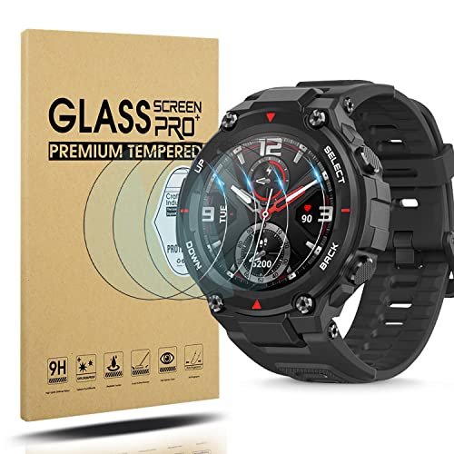 Diruite Suoman 4-Pack for Amazfit T-Rex 2 Screen Protector, [Anti-Scratch] 2.5D 9H Hardness Ultra-Thin Tempered Glass Screen Protective Film - Image 1