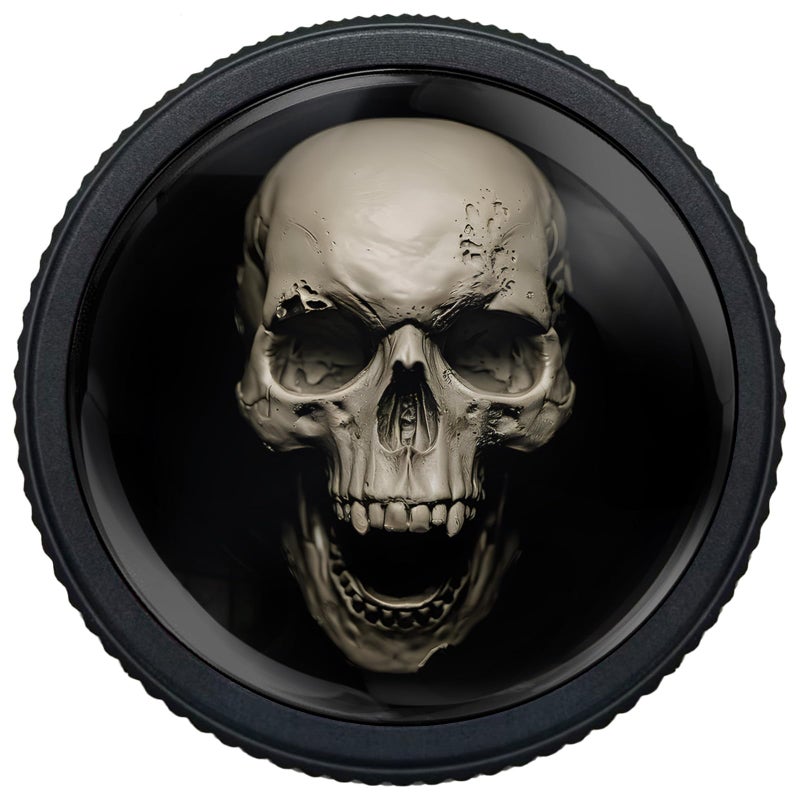 Artinhand 4 Pack Cabinet Knobs Round Matte Black Drawer Pulls Skull Hardware Dresser Knob for Bathroom Kitchen - Image 2