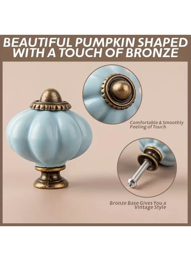 Modern Light Blue Cabinet Knobs And Drawer Pulls 6 Pack Polished Zinc Alloy Hardware - Image 4