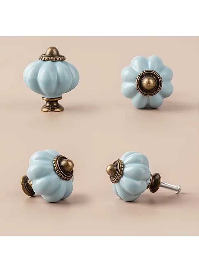 Modern Light Blue Cabinet Knobs And Drawer Pulls 6 Pack Polished Zinc Alloy Hardware - Image 3