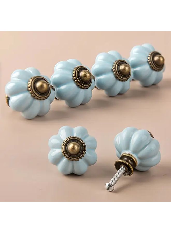 Modern Light Blue Cabinet Knobs And Drawer Pulls 6 Pack Polished Zinc Alloy Hardware - Image 5