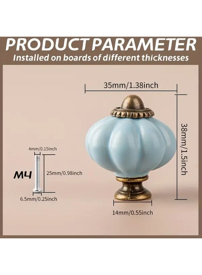 Modern Light Blue Cabinet Knobs And Drawer Pulls 6 Pack Polished Zinc Alloy Hardware - Image 2