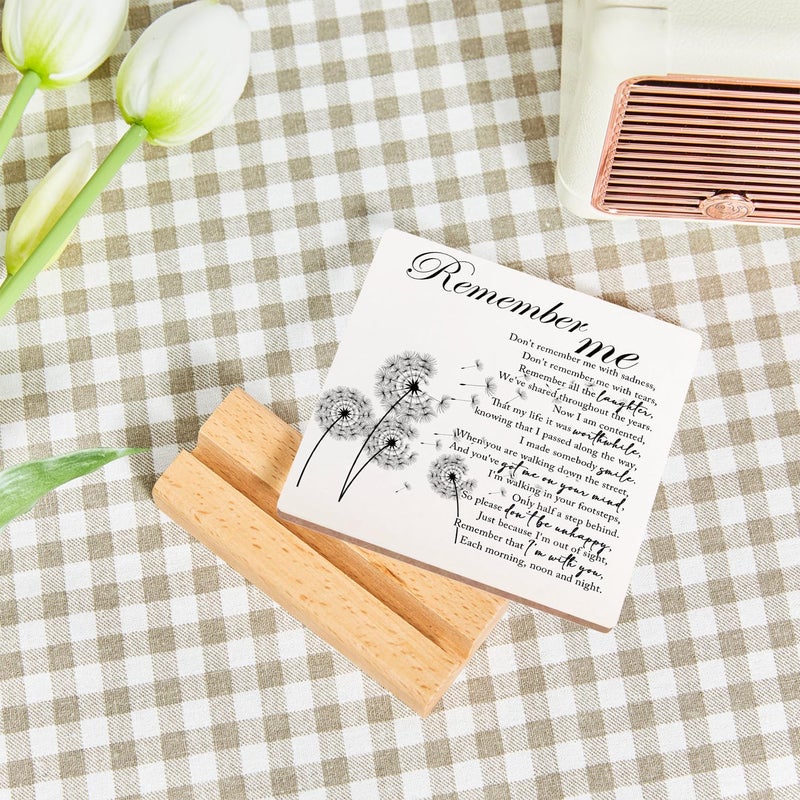 Xendelow Memorial Gift, Loss of Loved One Loss of Family Member Bereavement Gifts, Remember Me Wood Sign With Wooden Stand, Sentimental Decor Sign Plaque, Sympathy Gifts for Home Table Decorations - Image 4