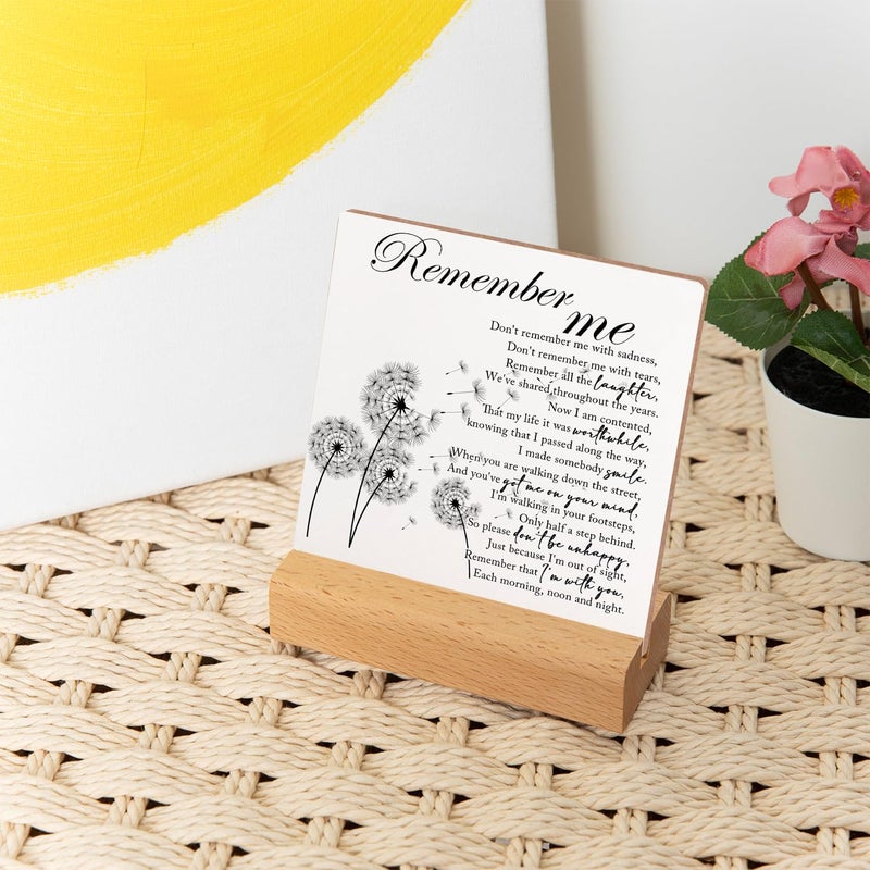 Xendelow Memorial Gift, Loss of Loved One Loss of Family Member Bereavement Gifts, Remember Me Wood Sign With Wooden Stand, Sentimental Decor Sign Plaque, Sympathy Gifts for Home Table Decorations - Image 5