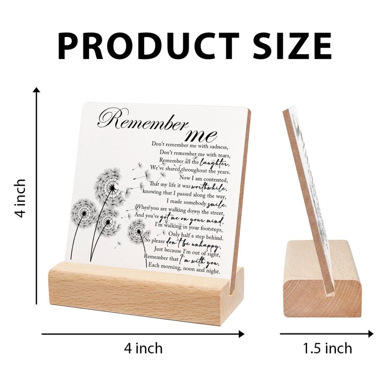 Xendelow Memorial Gift, Loss of Loved One Loss of Family Member Bereavement Gifts, Remember Me Wood Sign With Wooden Stand, Sentimental Decor Sign Plaque, Sympathy Gifts for Home Table Decorations - Image 2