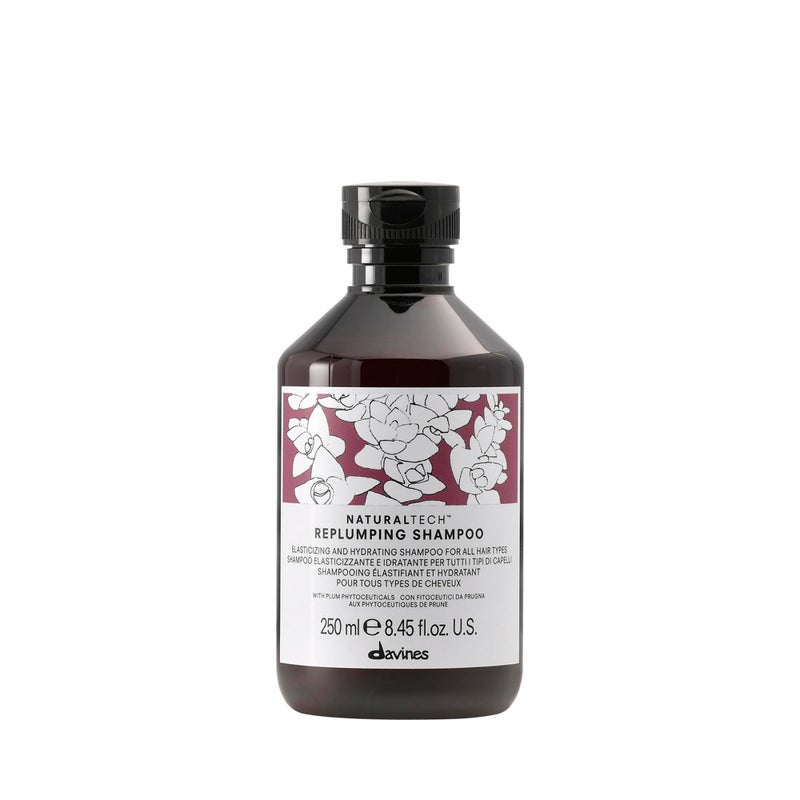 Davines Naturaltech REPLUMPING Shampoo, Gentle Cleasning To Add Hydration, Elasticity And Protection, Add Fullness, 8.45 fl. oz. - Image 1