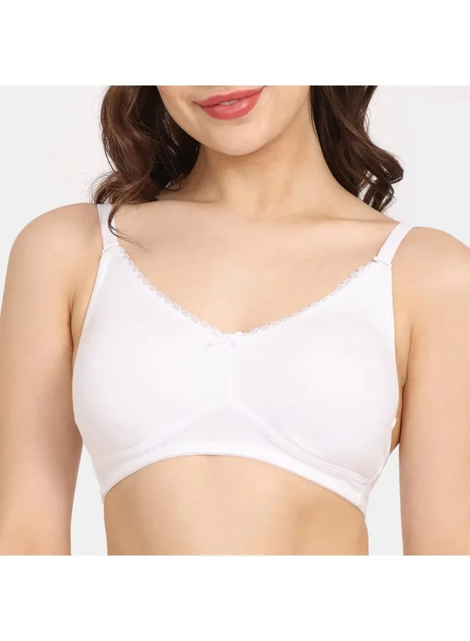 zivame Zivame Solid Support Bra with Hook and Eye Closure