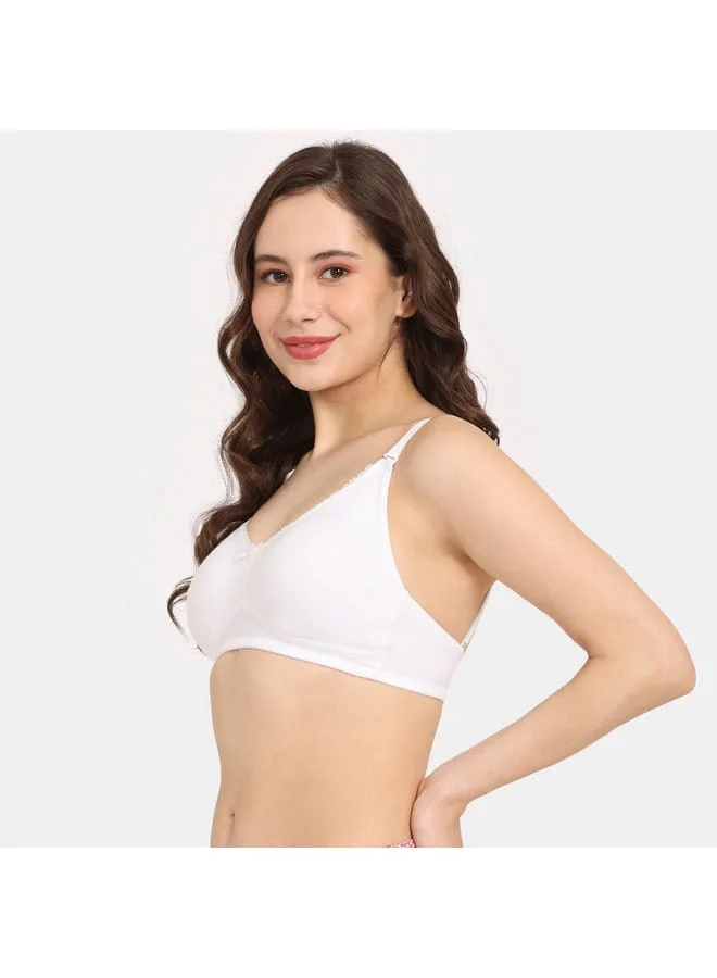 zivame Zivame Solid Support Bra with Hook and Eye Closure
