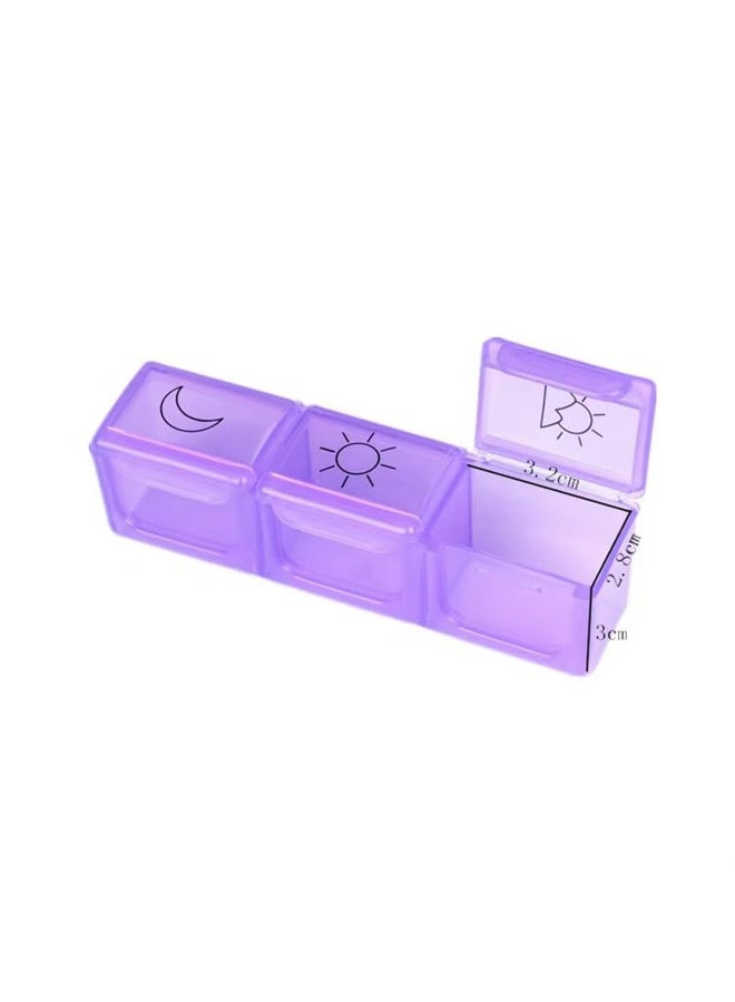 7-Day Pill Organizer with 21 Compartments - Rainbow Weekly Medicine Organizer (Morning, Noon, Evening) - Durable & Lightweight - Image 3