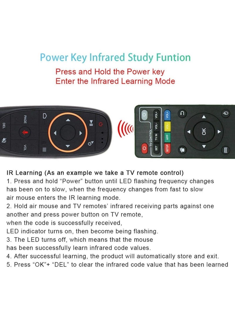 Ergonomically designed voice control for air mice, 2.4g air mouse remote control with gyroscope for TV boxes and PCs - Image 3