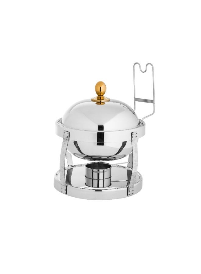 Maxima Round Stainless Steel Chaffing Dish with Lid 4 Liter - Image 2