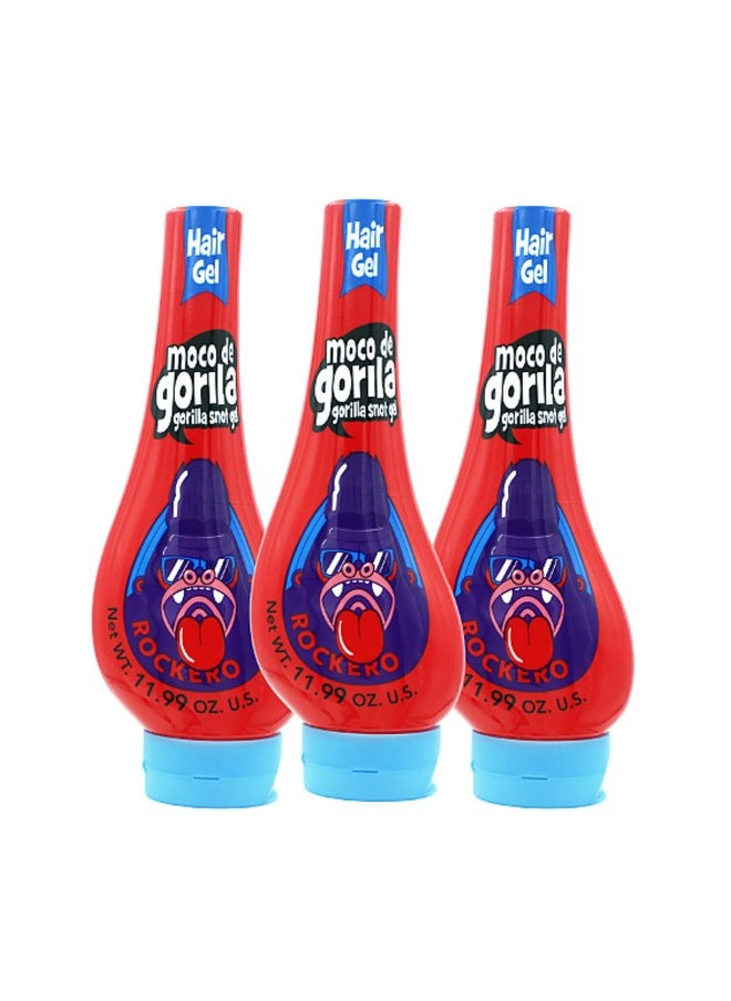 Moco de Gorila - Explosive Rocker Hair Styling Gel Longlasting Hold Reactivatable With Water 3Pack Of 11.92 Oz Each 3 Squeezable Bottles. - Image 1