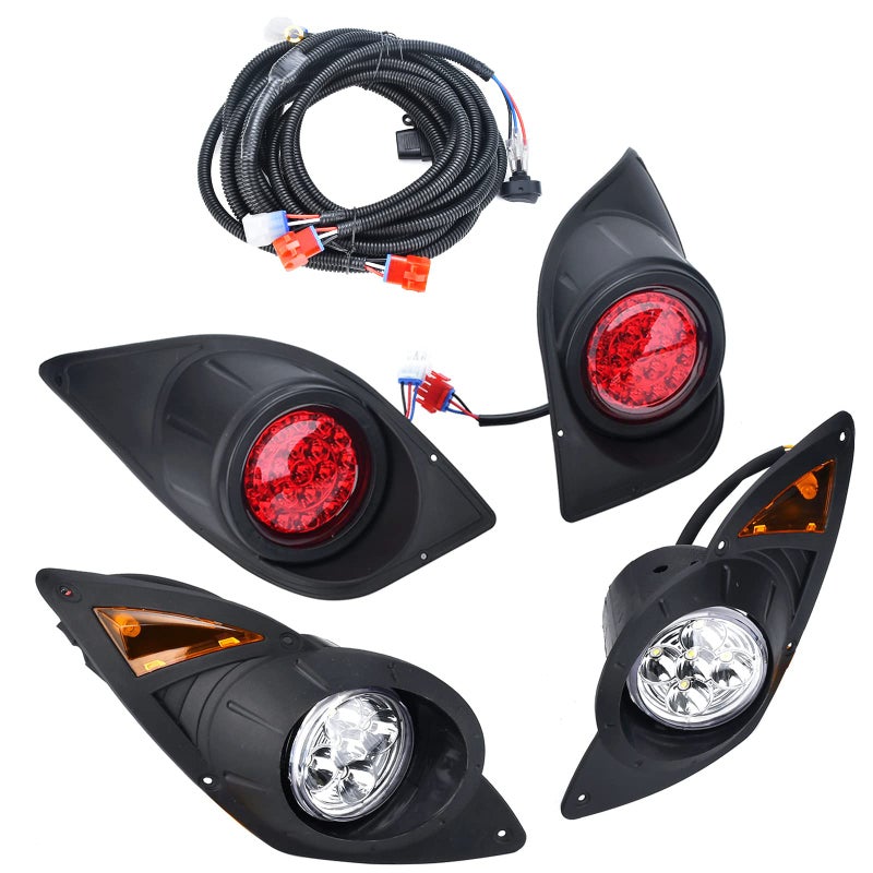 Headlight Tail Light Kit Compatible with Yamaha G29 Drive Golf Carts 2007UP Street Legal Headlights Kit LED Light Kit Assembly