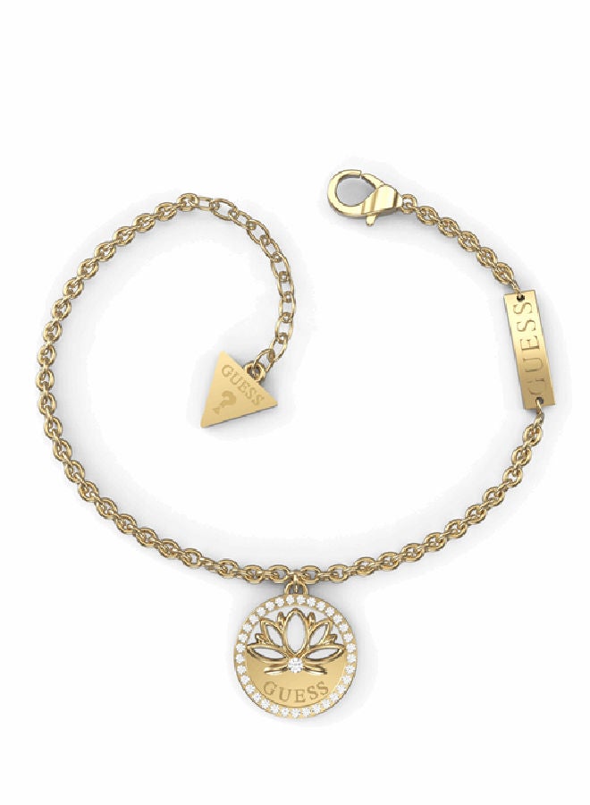 GUESS Lotus Coin Charm Bracelet 