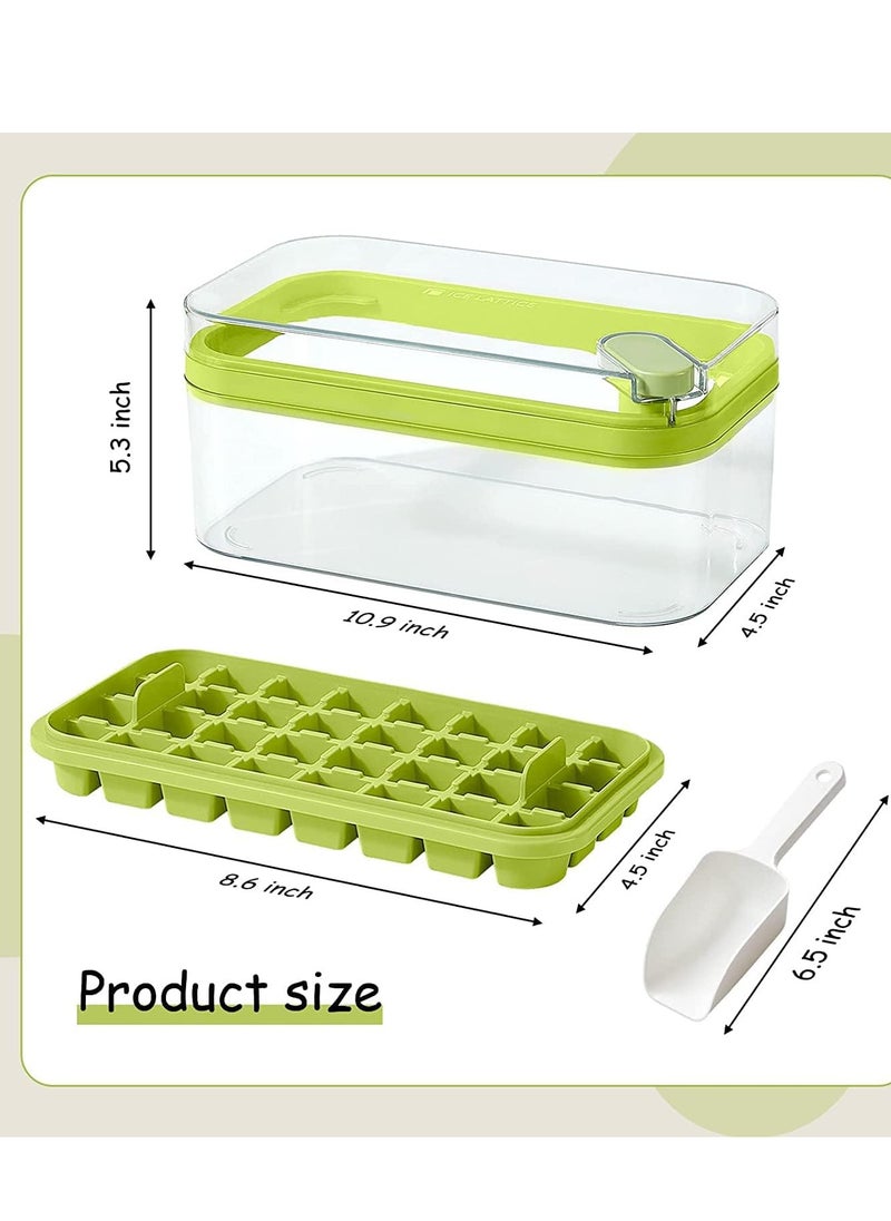Generic - Ice Cube Tray with Lid and Bin, 2 Pack for Freezer, One Button Press 64 Pcs Ice Cube Mold - Image 1