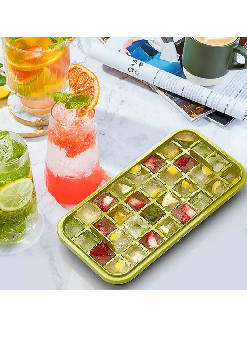 Generic - Ice Cube Tray with Lid and Bin, 2 Pack for Freezer, One Button Press 64 Pcs Ice Cube Mold - Image 1