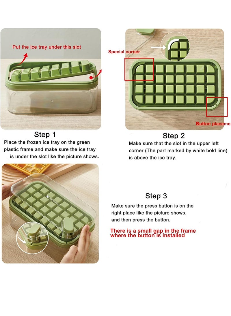 Generic - Ice Cube Tray with Lid and Bin, 2 Pack for Freezer, One Button Press 64 Pcs Ice Cube Mold - Image 1