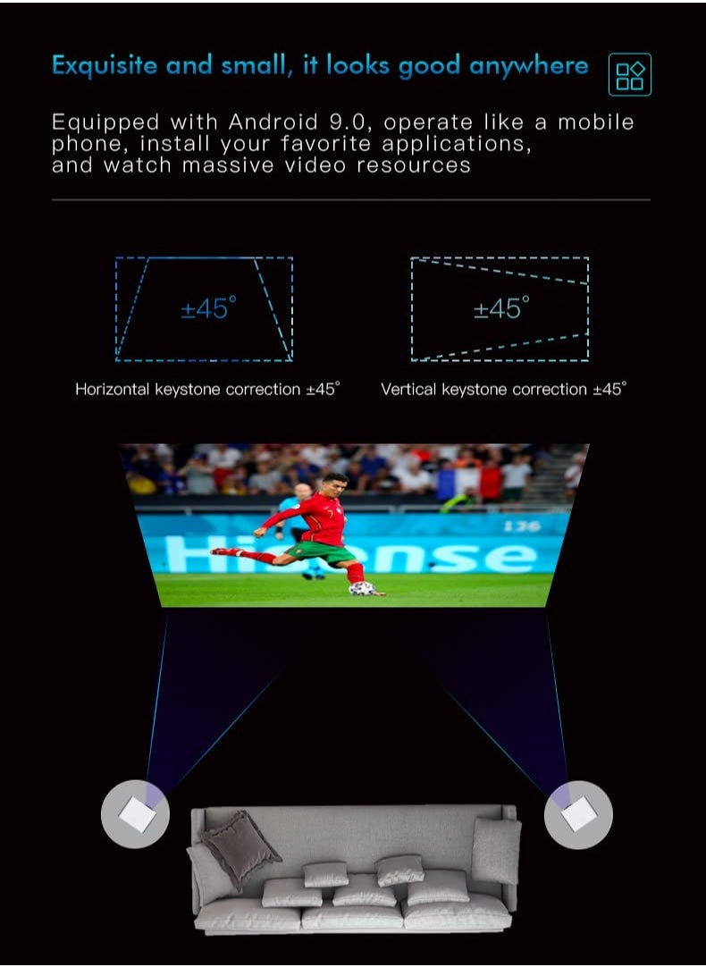 Generic Y6 Android Mini Projector 360 ANSI Full HD 1080P, Support 4k Video 2.4G/5G Dual Band Portable Home Theater Movie Projector  - Image 4