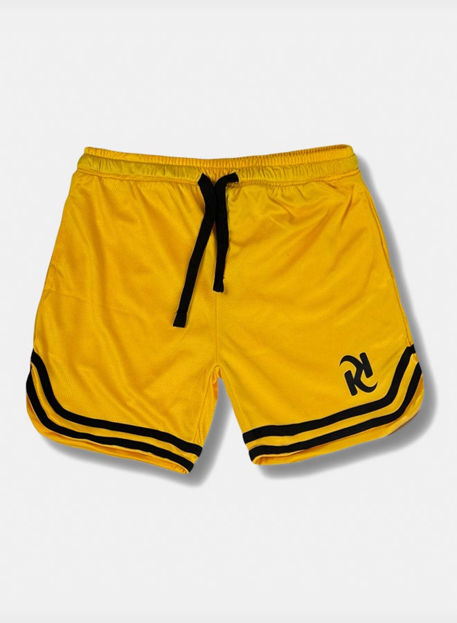 شورت رياضي أصفر للأطفال للجنسين