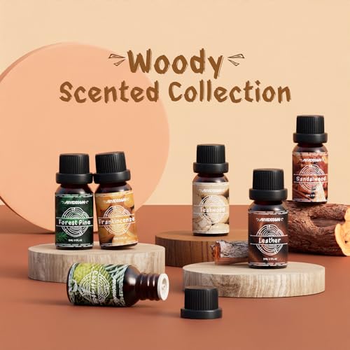ARVIDSSON Woody Essential Oils Set, ARVIDSSON Woodsy Fragrance Oil for Candle Making, Sandalwood, Leather, Teakwood, Frankincense, Cedarwood, Pine, Diffuser Essential Oil for Men and Women - Image 2