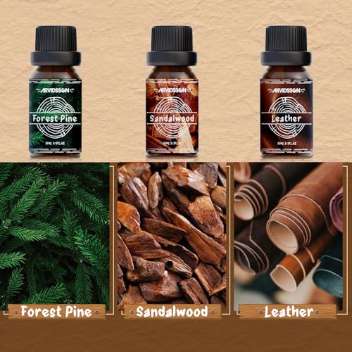 ARVIDSSON Woody Essential Oils Set, ARVIDSSON Woodsy Fragrance Oil for Candle Making, Sandalwood, Leather, Teakwood, Frankincense, Cedarwood, Pine, Diffuser Essential Oil for Men and Women - Image 3