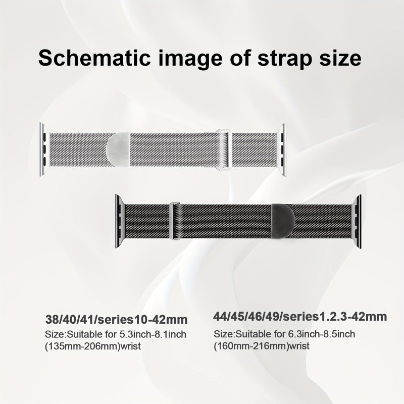3-pack أشرطة شبكية معدنية مقاس 44 مم 45 مم 46 مم 49 مم مع حلقة مغناطيسية لساعة iWatch - Image 2