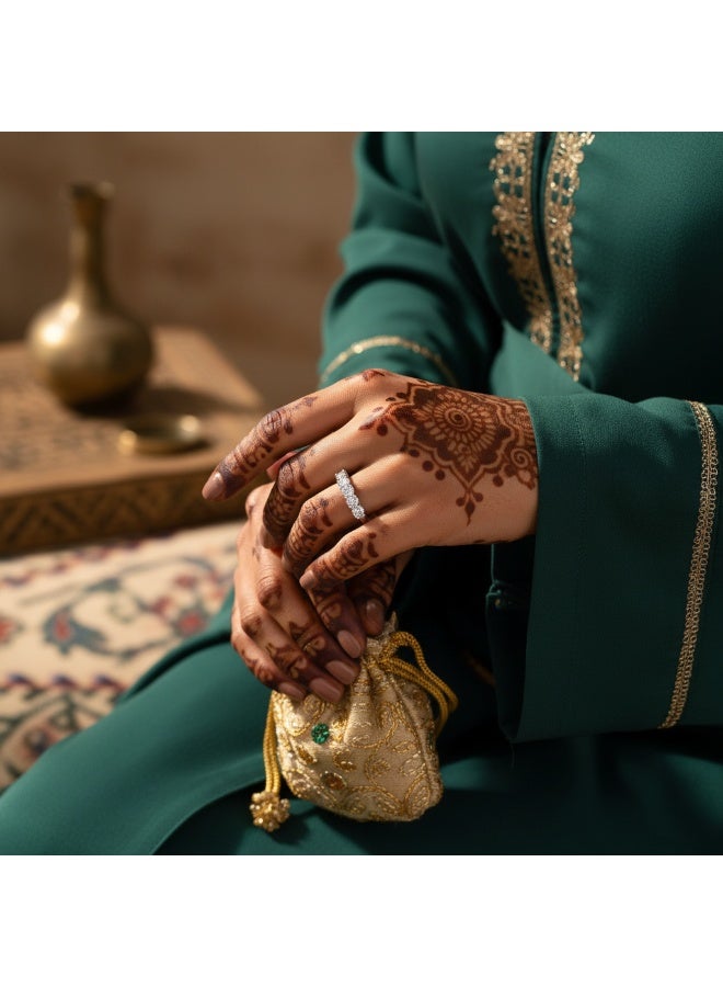 SYNSYB 3mm Moissanite Wedding Band 5-Stone Eternity Ring for Women with Luxury Gift Box, adjustable SIZE - Image 3